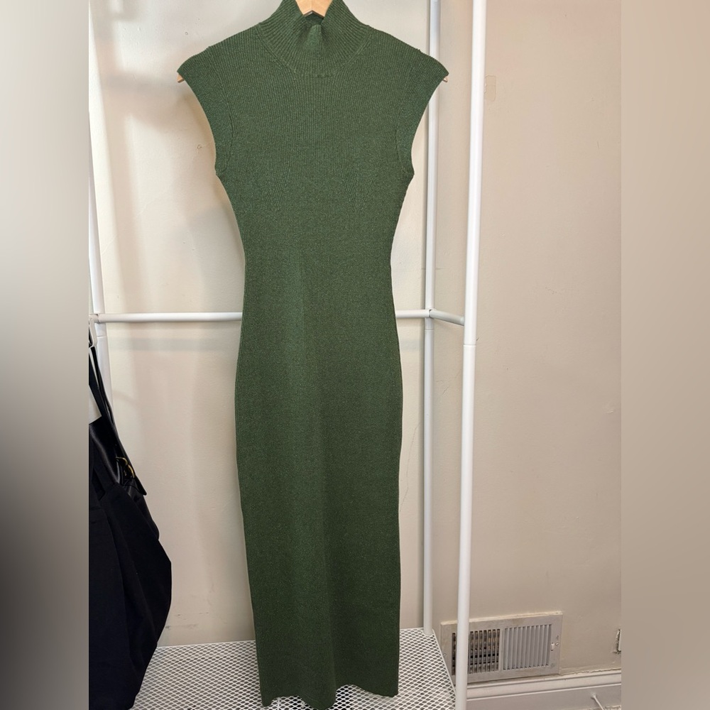 Zara Olive Green Midi Dress
